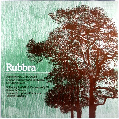 LYRITA UK 1979 Rubbra DE SARAM Symphony #7/Silioquy for Cello BOULT SRCS-119 NM