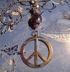 Large Peace Sign Crystal Ceiling Fan Pull Hook On Chain Lamp Auto