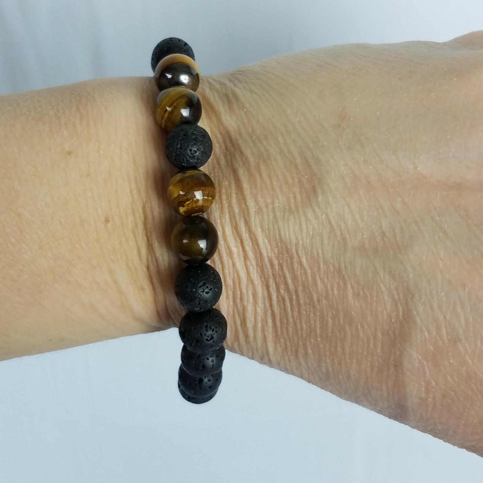 Aromatherapy Diffuser Bracelet Black Lava Rock Be… - image 2