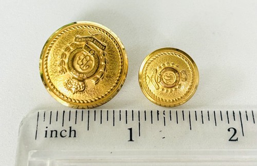 Rare Brooks Brothers Shank Crown Wreath 9 Gold tone metal replacement Buttons - Picture 4 of 4