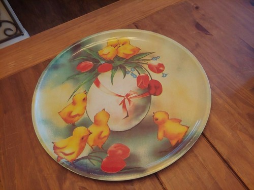 Large Round Easter/Springtime Chick Platter/Plate - Picture 5 of 6