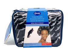 NIP Goody Black Foam Rollers Hair Curlers 37 Pieces Roller Wrap 2005 82069