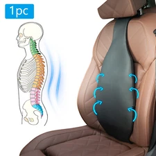Car Chair Lumbar Support Pillow PU Leather Vehicle Cushion Lower Back Pain Seats