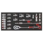 Sealey Tools TBT42 Ratchet Socket Ext Bar UJ 1/2''D Set In EVA Foam Tray FD25
