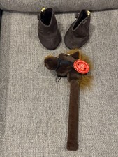 Build A Bear Workshop Brown Cowboy Western Boots and Horse