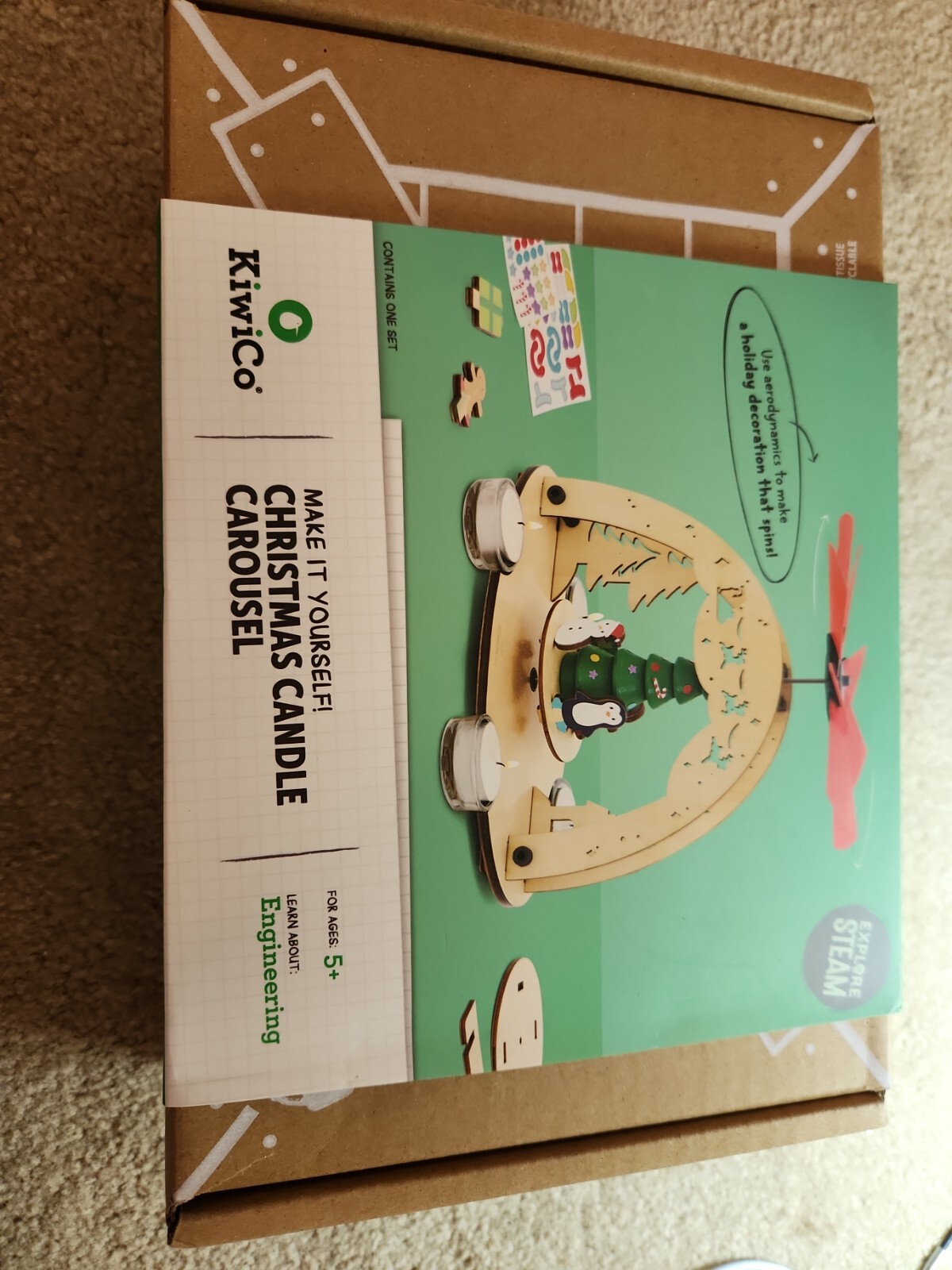 New! Kiwi Co Christmas Candle Carousel Christmas Gift Learning Stem | Ebay