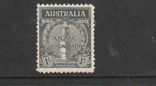 STAMPS AUST PREDECIMAL 1935 1/- ANZAC MINT NO GUM