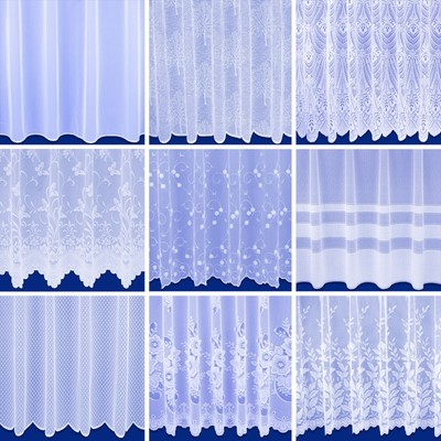 Netz Fensternetzvorhänge weiß Spitzenschlitz Top Überschrift - Meterwareverkauft
