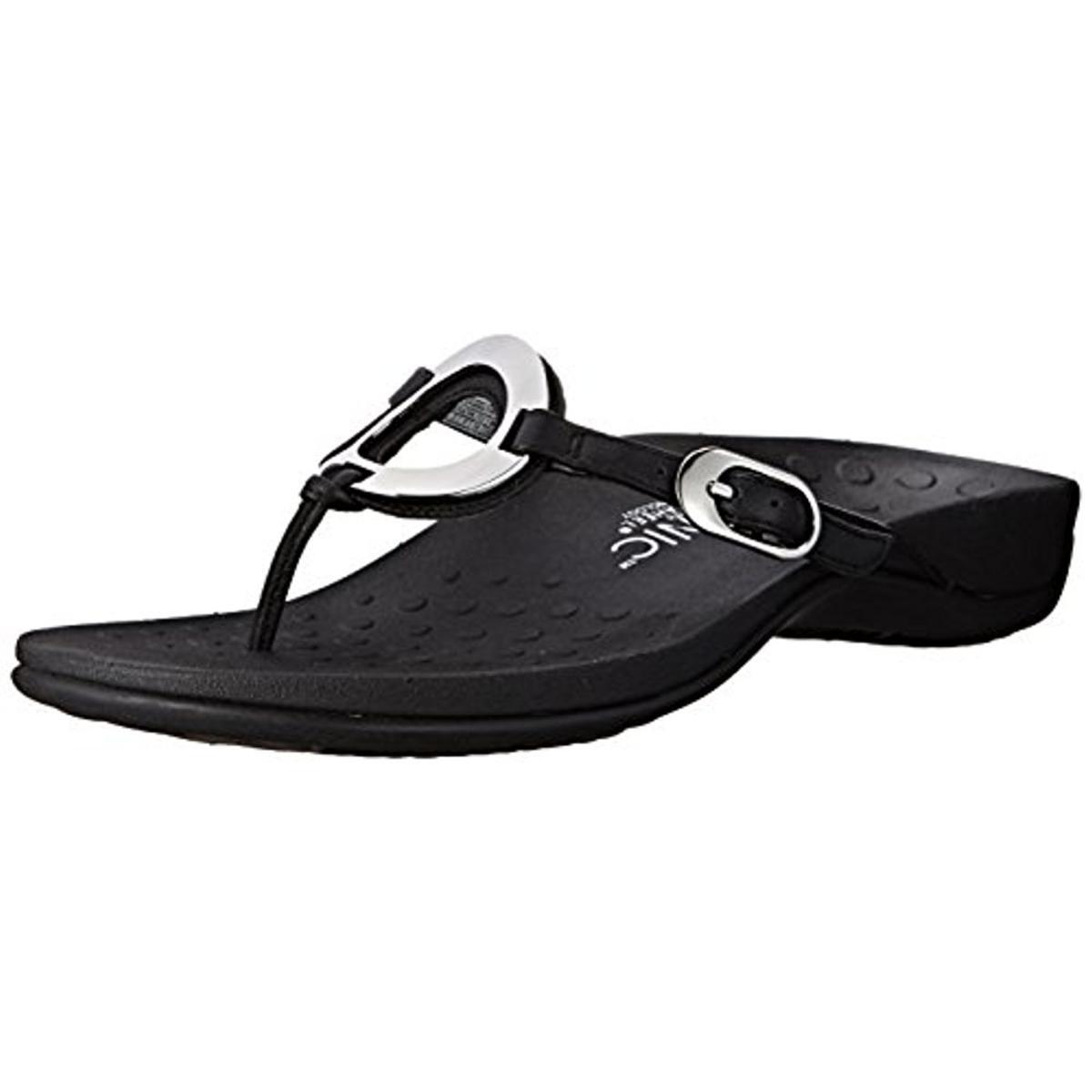 Vionic Womens Rest Karina Black Slide Sandals Shoes 9 Wide (C,D,W) BHFO 4900
