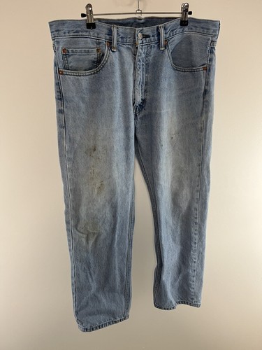 Levi’s 505 Size Regular Fit Blue Denim Jeans Light Tag 36X29 Measures 37X28.5 - Picture 2 of 14