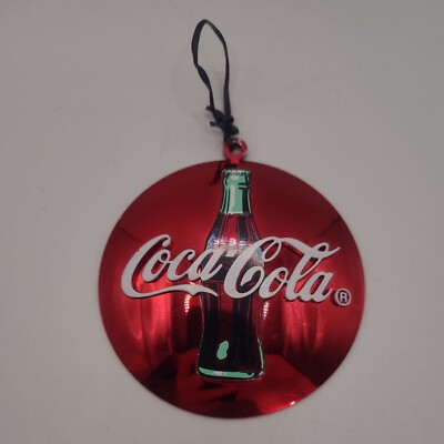 Coca-Cola Ornament Trim A Tree Collection Red Disk Santa Holographic ...