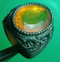 Extremely Ancient Medieval VINTAGE Silvered Ring Quality With Nice Stone Inserts