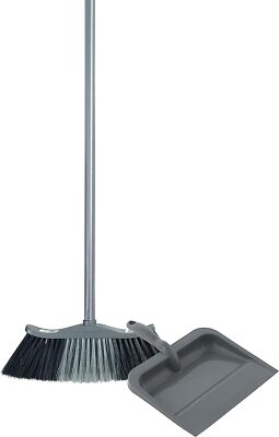 Superio Set of Grey Broom and Matching Dustpan Broom Has a 48  Handle