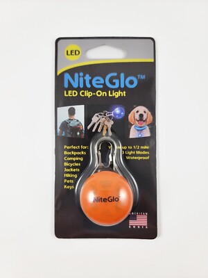 NiteGlo LED Carabiner Clip-On Safety Beacon Light - Hiking, Biking, Dog Collars