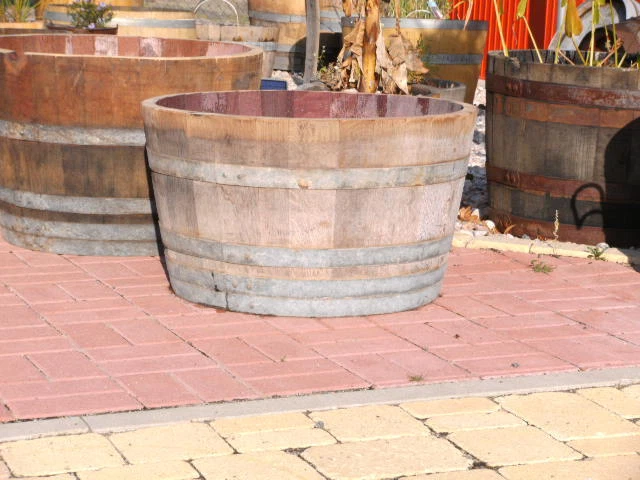 PFLANZKÜBEL H.40cm, D.70cm 100%DICHT BLUMENKÜBEL WEINFASS FAß HOLZFAß KÜBEL TROG