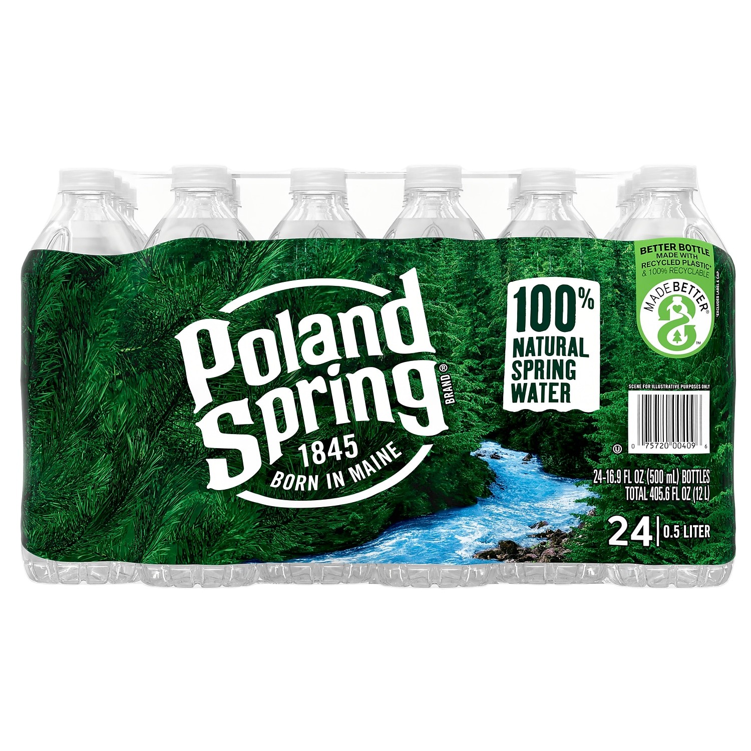 Poland Springs Polonia Spring 100% Natural Agua de Manantial 16.9 075720004096