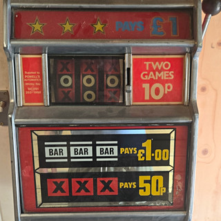 Vintage Coin Operated Fruit Machine Slot Cabinet Two Games 10p Play £1 Jackpot