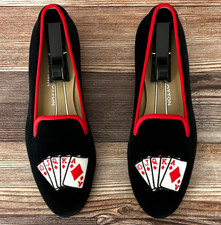¡TAN LINDO! Zapatillas Mocasines Para Mujer $575 Stubbs & Wootton Terciopelo "FLUSH" 8