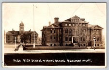 High Schoo &l Irving School Campus Romanesque Architecture Bozeman Montana RPPC