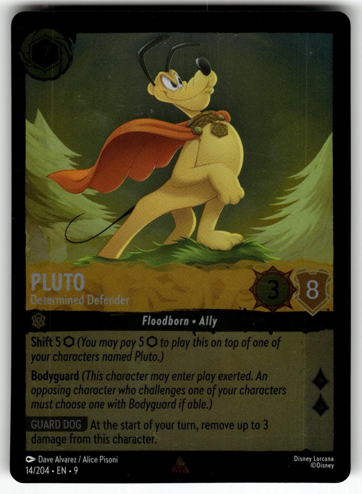 Pluto - Determined Defender 14/204 Rare Fabled Lorcana Cold Foil Near Mint