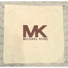 Authentic Michael Kors Cream Cotton Drawstring Handbag Purse Dust Bag Cover