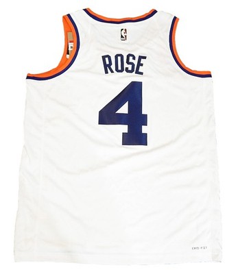 Derrick Rose #4 NY Knicks Nike Swingman Classic Squarespace White