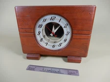 Lackner Neon Glo Wooden Desk Electric Clock Beautiful Condition New Cord & Bulbs
