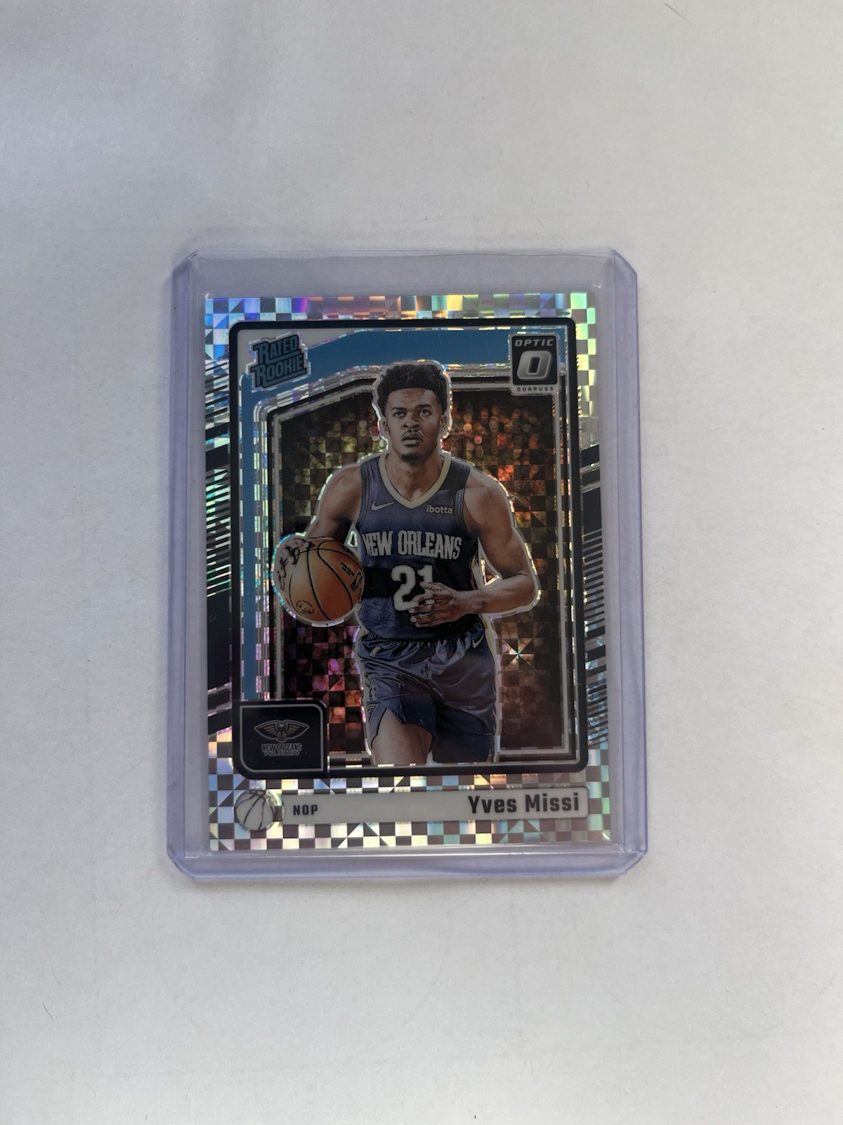 2024-25 Donruss Optic Yves Missi Rated Rookies 265 Checkerboard Prism RC