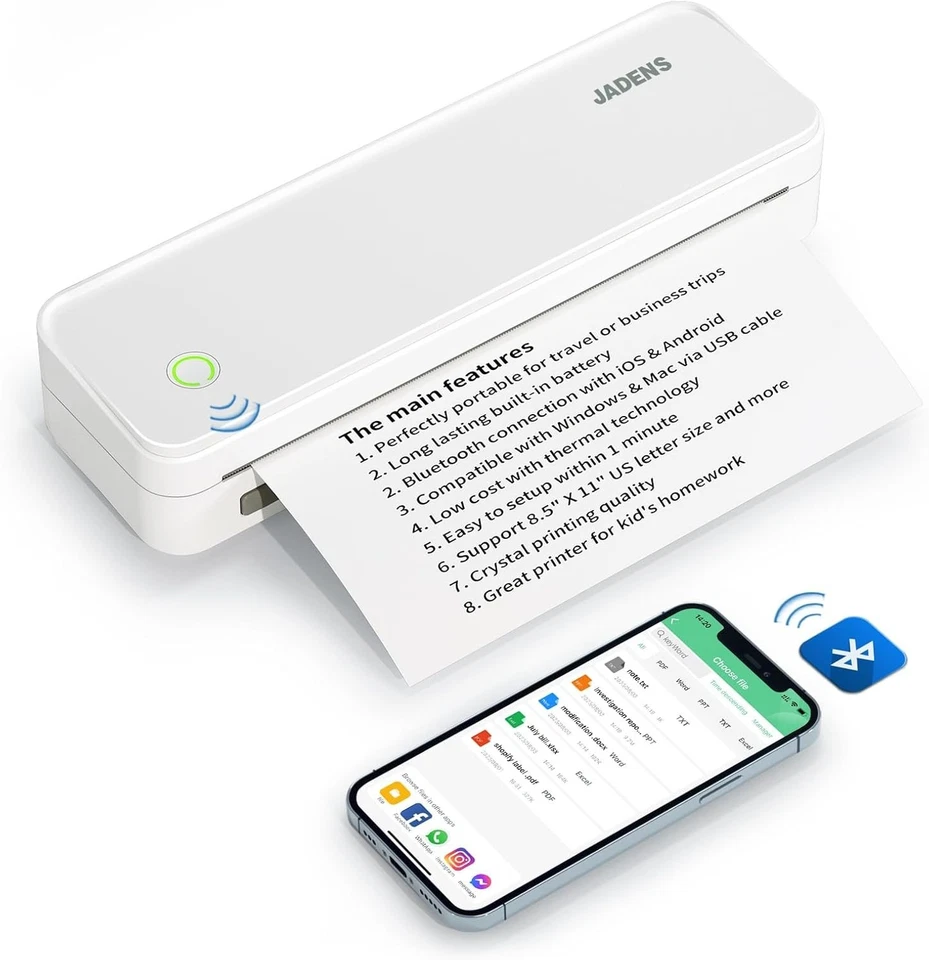 Portable Wireless Thermal Printer - Inkless Bluetooth for Travel & Office Use - Image 3 of 4
