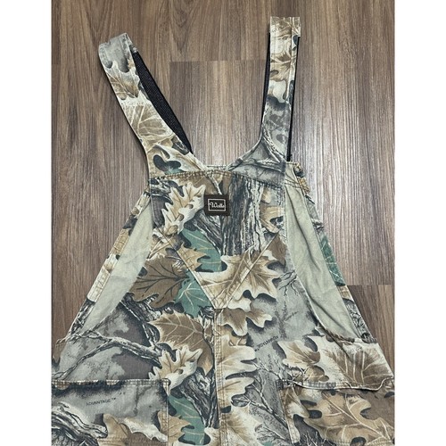 VTG Walls Mens Green Realtree Camo Carpenter Overalls Bibs Men's Sz 40x32 USA - Picture 9 of 14
