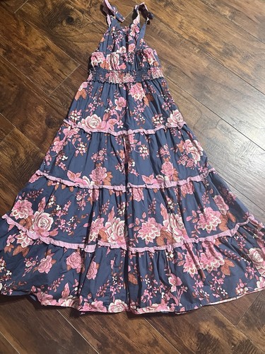 Matilda Jane Long Dress Girls Size 10 In Excellent Condition Blue/pink - Picture 4 of 4