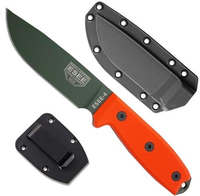 ESEE 4 4.5in 1095 OD Green Fixed Blade Micarta USA Green Sheath ESEE-4P-OD