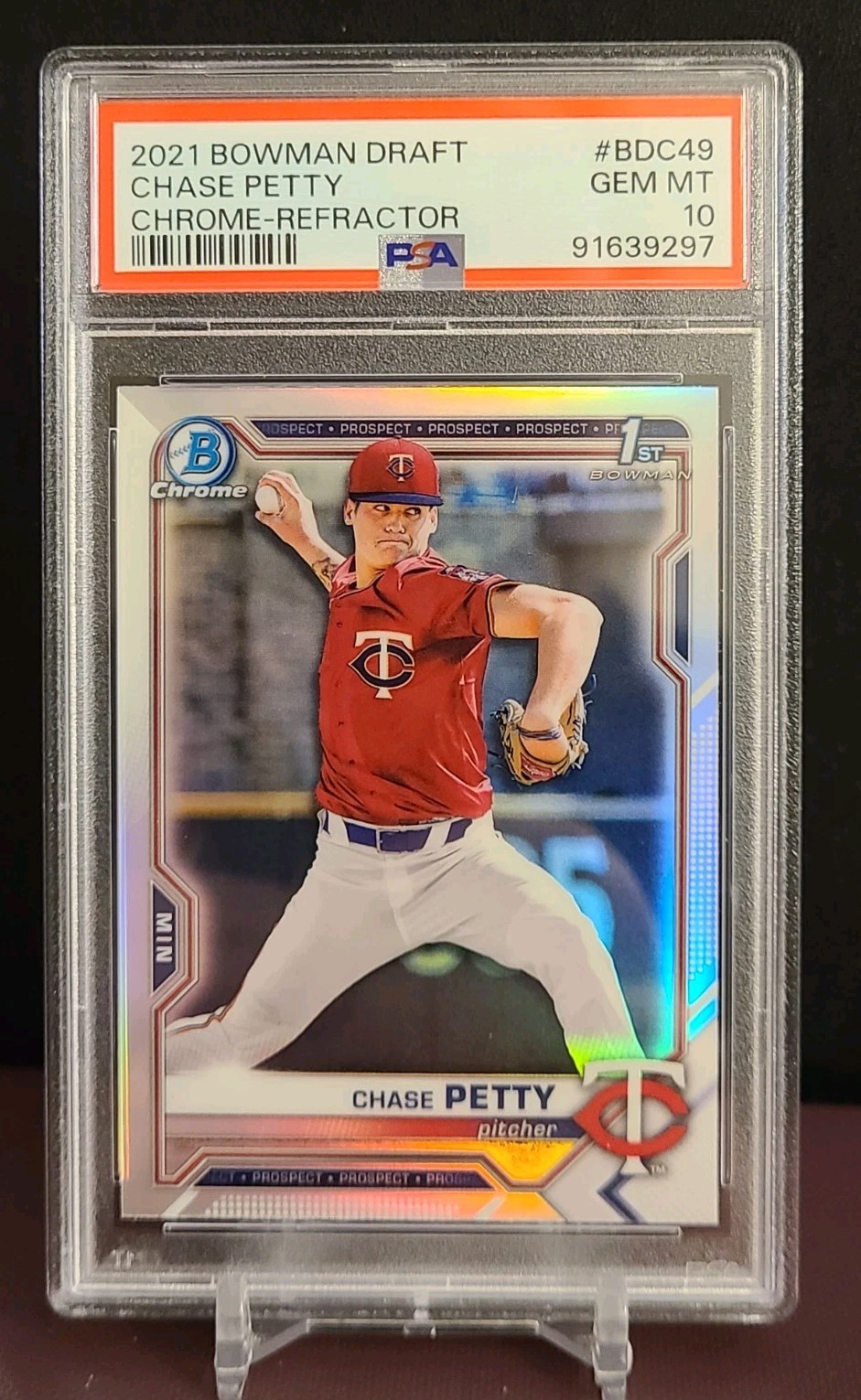2021 Bowman Draft Chrome Chase Petty Refractor PSA 10 #BDC-49 RC