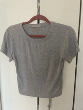 Active Basic Gray T-Shirt Women’s  SZ M Soft Stretch Casual Tee short sleeve