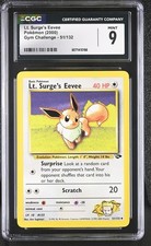 CGC 9 MINT Lt. Surge's Eevee 2000 Gym Challenge 51/132 Pokemon Card