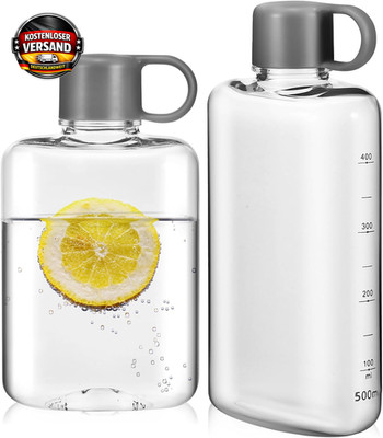 Reise-Wasserflaschen Set 2 Stück 360/500 ml Schlank & Tragbar für Camping Sport