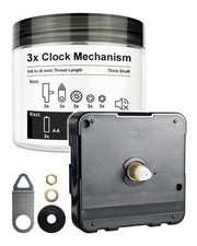 MCDFL Clock Mechanism Thick Shaft (3 Set), 1/4 in (6 mm) Thread Length
