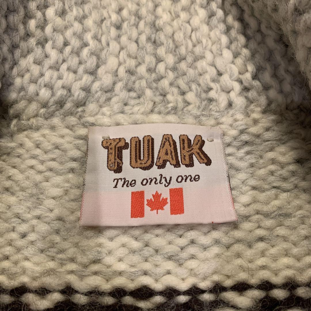 Tuak Cowichan Sweater Made In Canada 100 Wool Snow Print