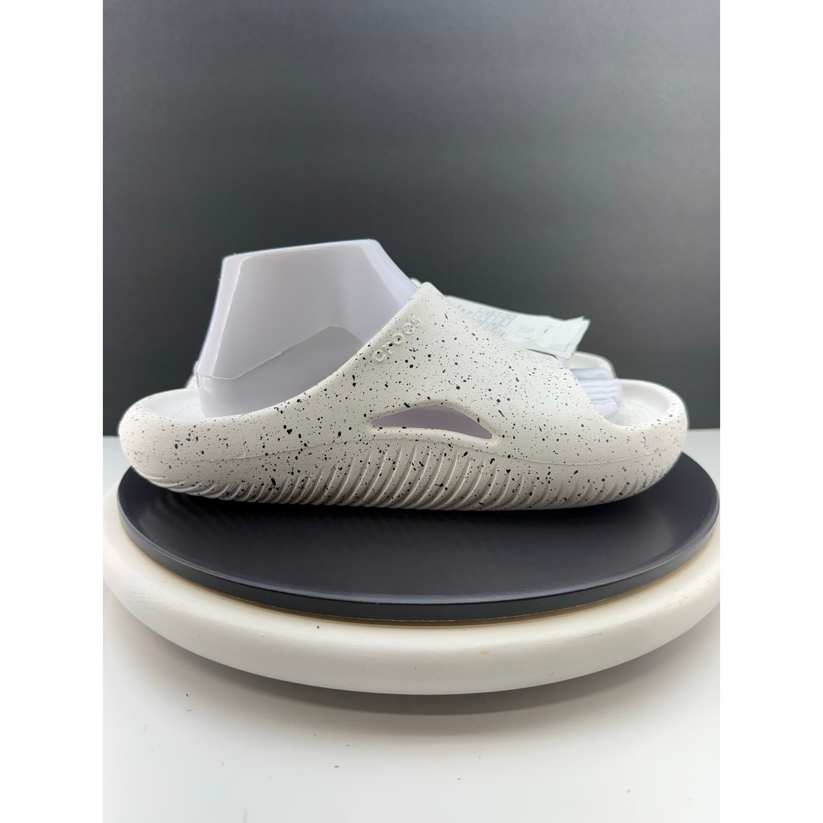 Crocs Mellow Recovery Speckle Slides Mens Size 10 White Slip  display picture 1