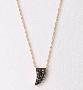 Authentic Covet by Stella & Dot Gold Plated Black Crystal Pavé Horn Pendant Necklace