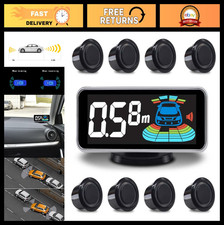Car Reverse Parking Sensor System with 8 Sensors, LCD Display  Sound Alert