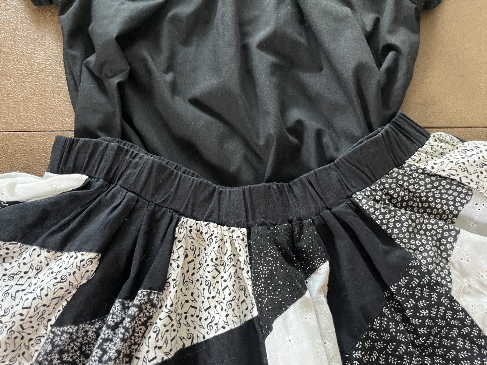 Black and White Patchwork Design Square Dance Out… - image 6