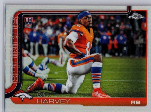 2025 Topps Chrome #330 RJ Harvey Refractor Rookie Variation SP