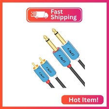 J D Dual 1/4 inch TS to Dual RCA Stereo Audio Interconnect Cable, RCA to 1/4 Cab