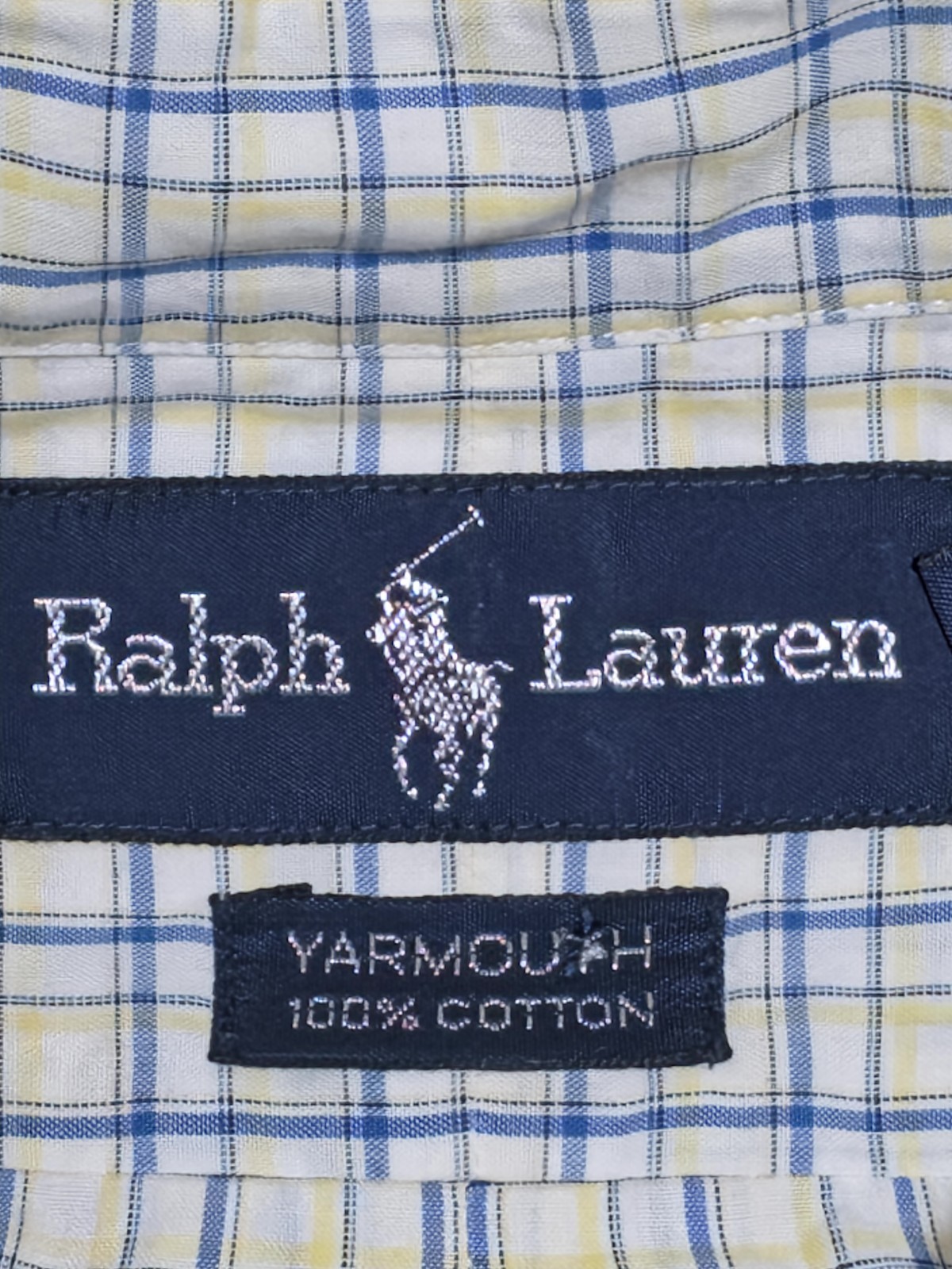 Ralph Lauren Yarmouth Mens Blue Yellow Plaid Dress Shirt Sz 17/34-35 thumbnail 7