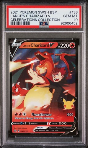 PSA 10 Lance’s Charizard V Promo SWSH133 25th Celebrations