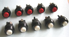 * * 10 Pack New RAFI Push Button 1.10.001 Red and White * *