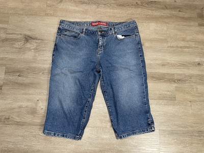 Y2K GUESS Jeans Size 32 Low Rise Capri Jean Shorts Retro Lower Rise Denim