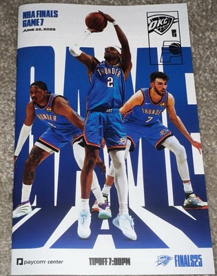 2025 OKC Thunder v Indiana Pacers NBA FINALS GAME 7 Program CHAMPIONSHIP WINNER