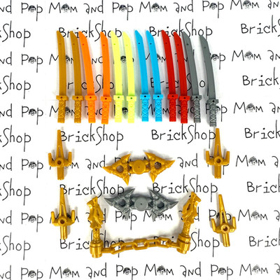 LEGO Katana Multicolored Sword Set w Sais Throwing Stars Nunchucks